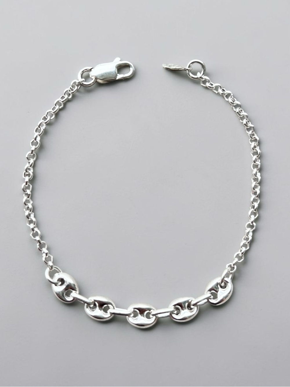 Sterling Silver Gucci Mariner Puffy Chain Link Bracelet